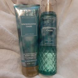Bath & Body Works 2PC SET Underwater Oasis Mist & Body Cream 