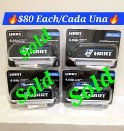 🔥HART 40 Volts 4.0Ah 🔥New Sealed 🔥$80 Each Firm On Price