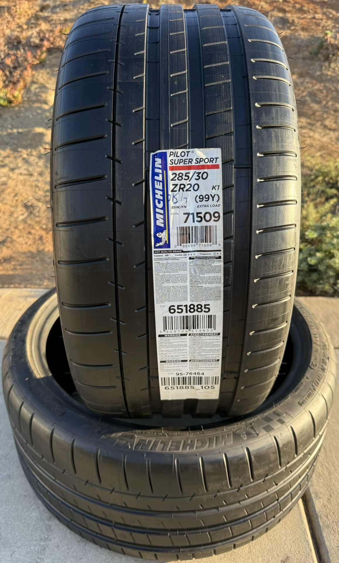 TWO BRAND NEW 285/30ZR20 Michelin Pilot Super Sport Tires 285-30-20 285 30 20