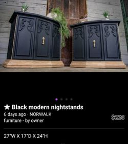 Black Modern Nightstand
