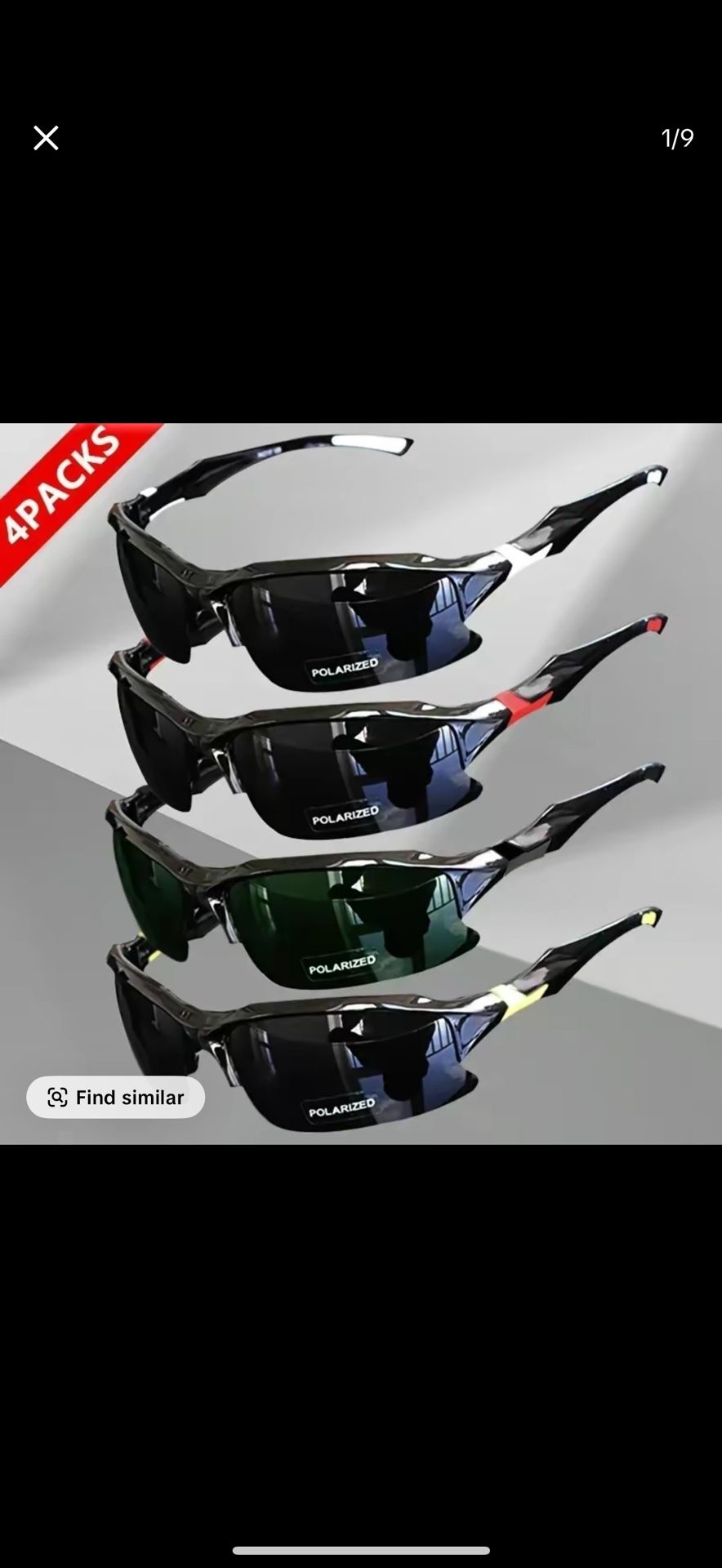 4-Pack Outdoor Polarized Stylish Sports Glasses for Men & Women - Windproof, Perfect for Baseball, Running, Fishing, Golf & Driving