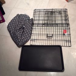 Double Door Folding Wire Dog Crate 