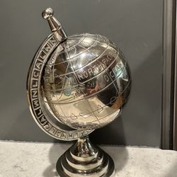 Handmade Nautical 8" Nickel World Globe Made In India