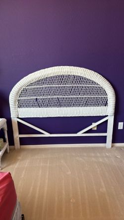 White Wicker Headboard