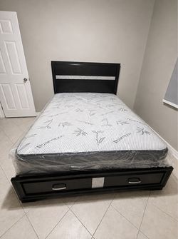 BLACK BED - storage drawers 🖤🛏️