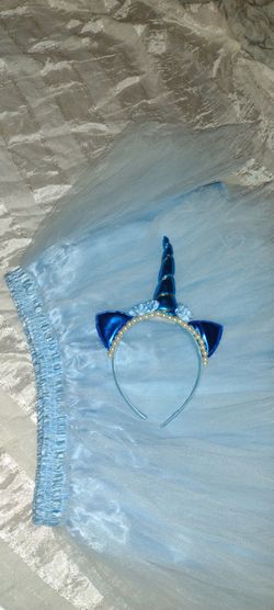 New tutu+ unicorn ears costume $15