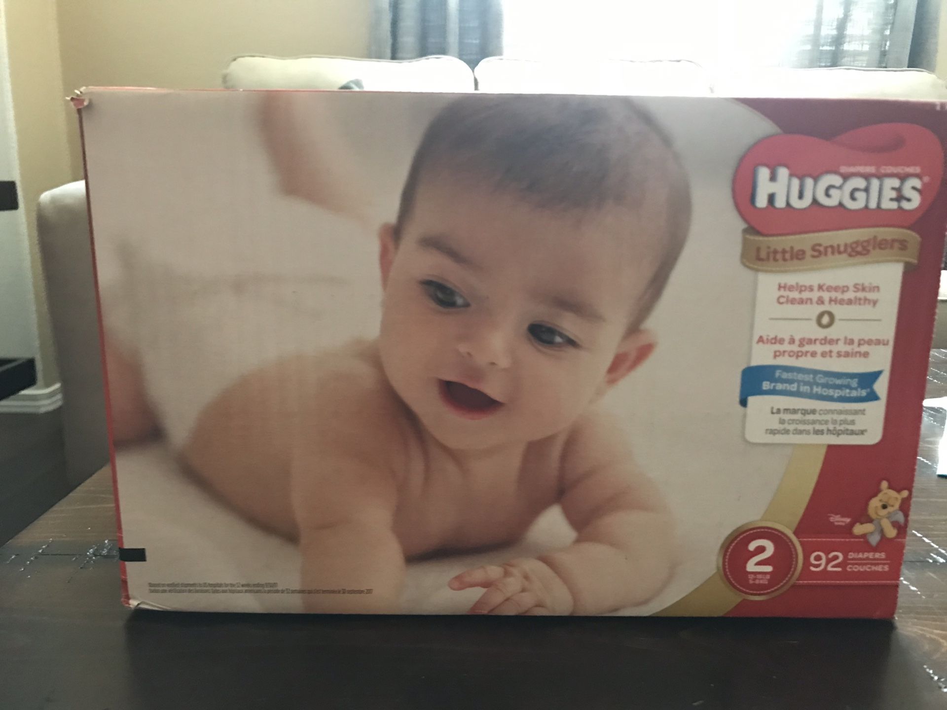 Unopened Huggies Diapers (Size 2) 92 count