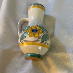 Handpainted Terracotta Art Pottery Floral Bud Base