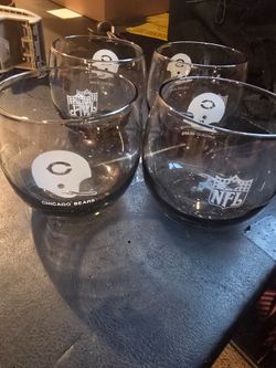 Chicago Bears NFL Rocks Glasses Set of4