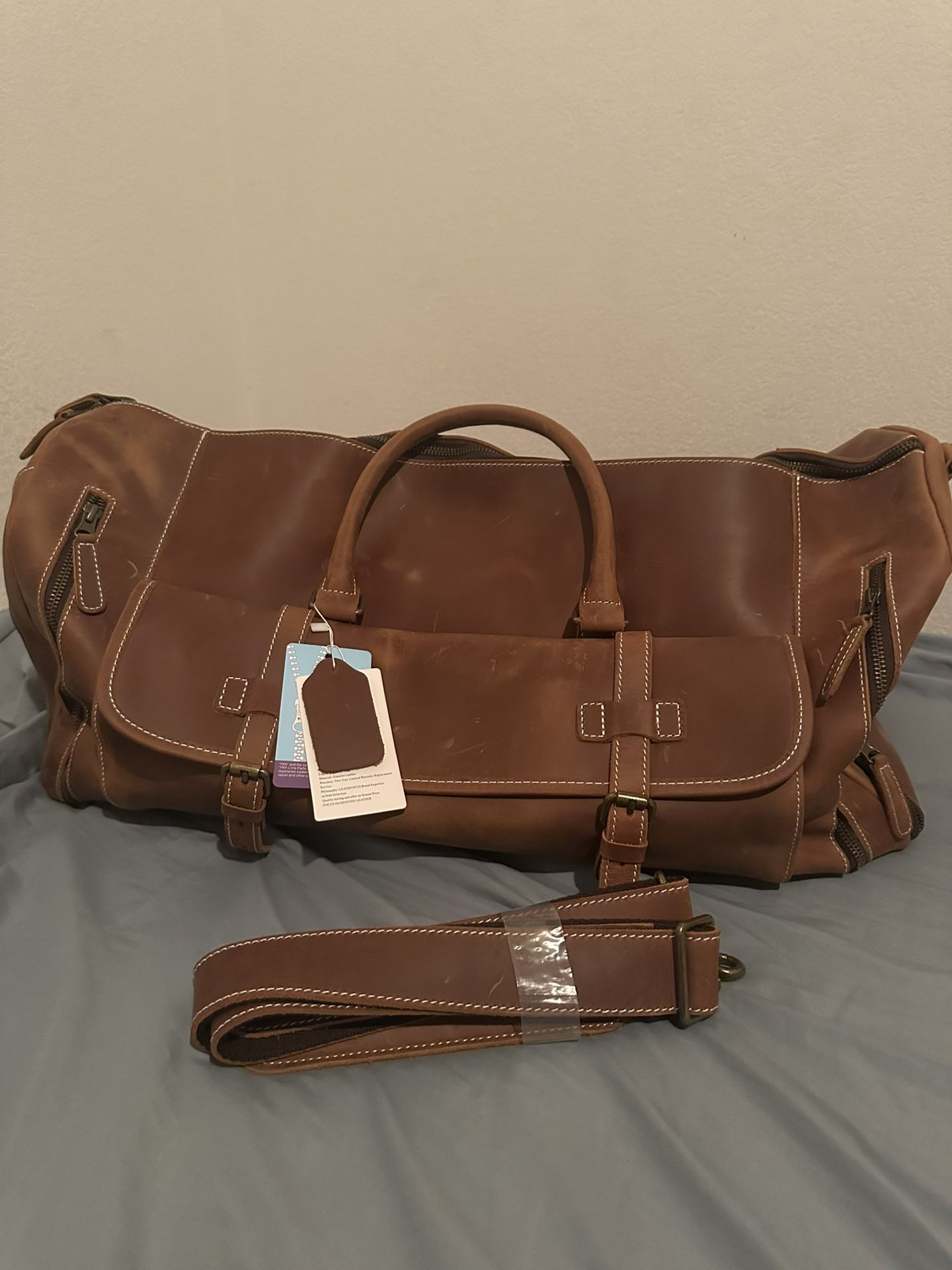 Real Leather Duffle Bag By LeathFocus