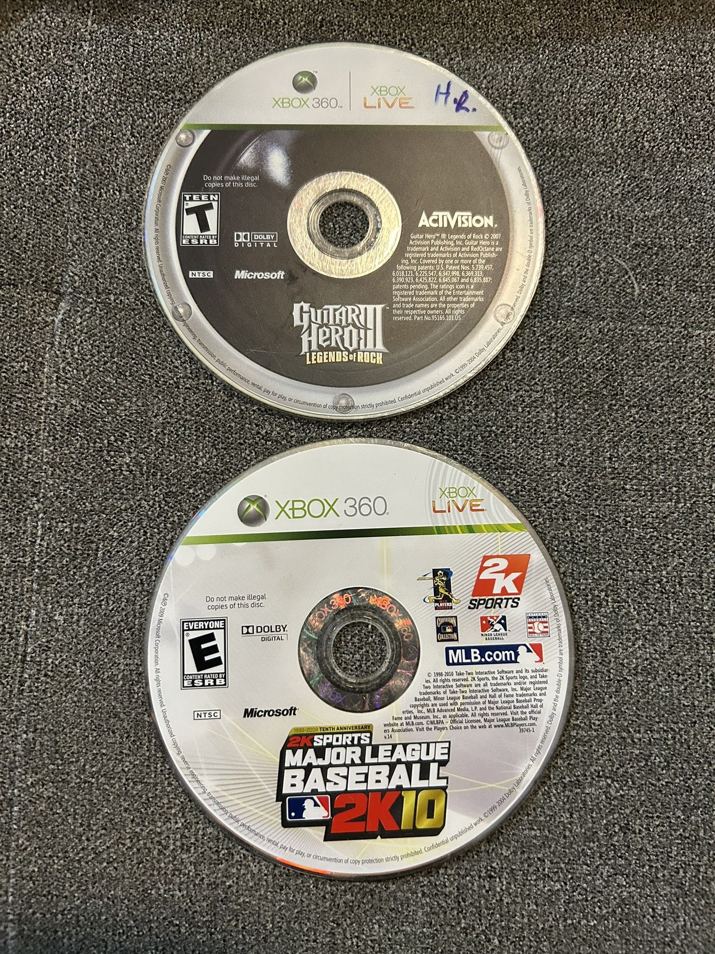 Guitar Hero III Legends Of Rock & MLB 2K10 Xbox 360