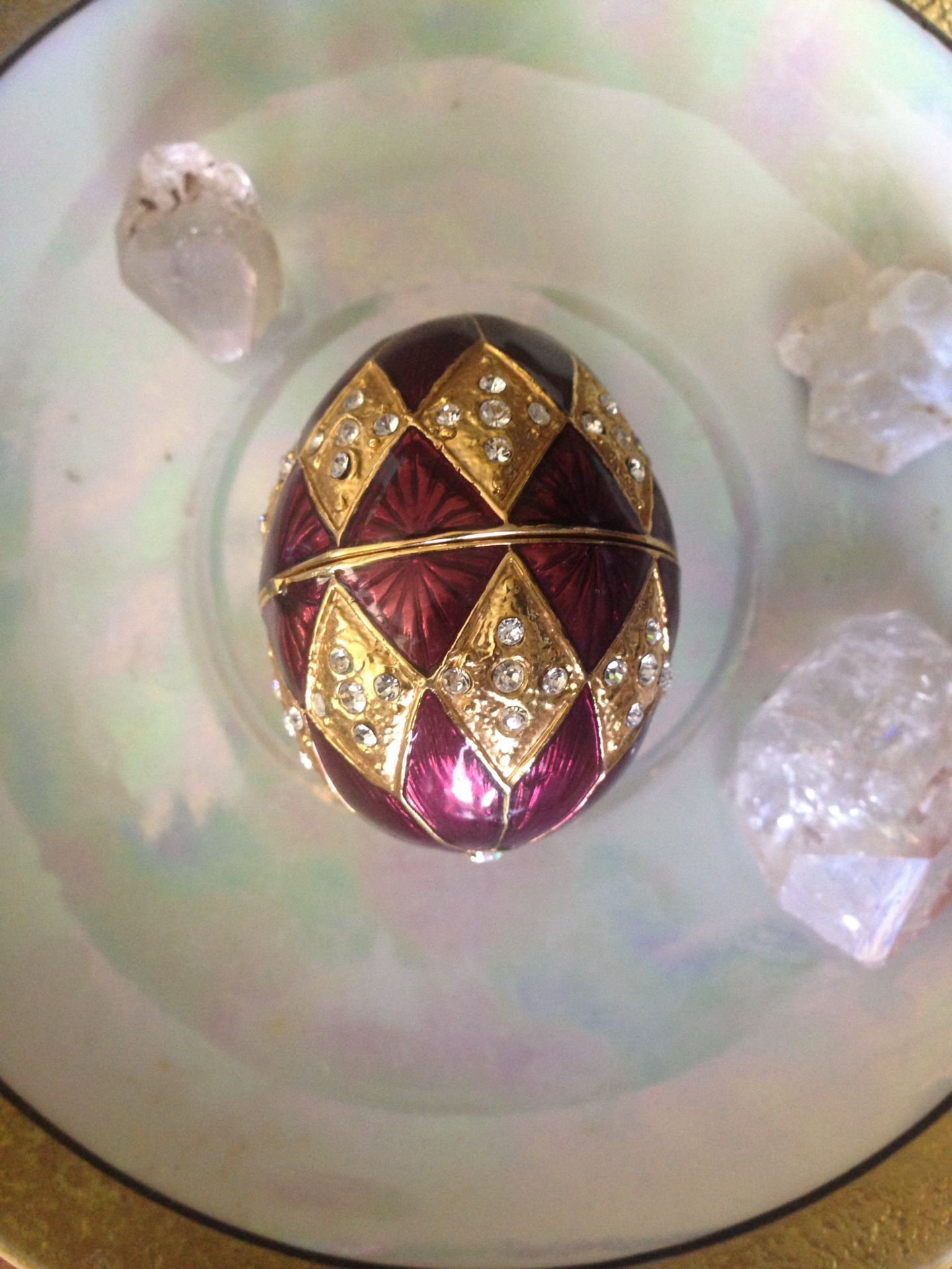 Harlequin Egg Jewelry Trinket Box