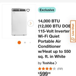 Like New Toshiba Portable AC Large Capacity Super Quiet