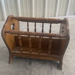 Vintage wooden magazine rack