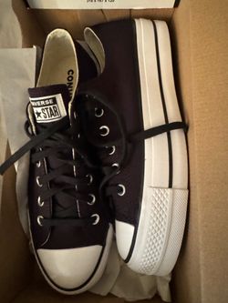 Black and white Converse platform