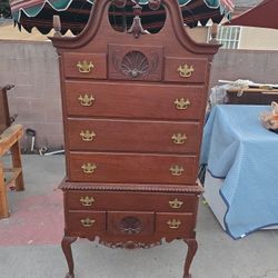 Vintage Mahogany Highboy Chest 