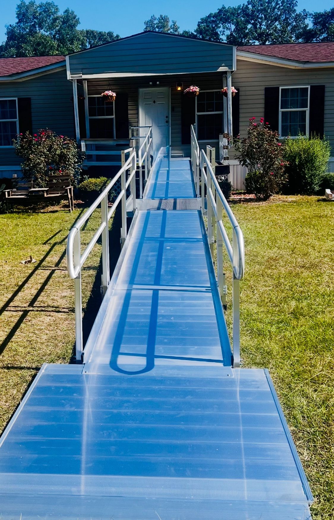  EZ-ACCESS Pathway 3G Modular Aluminum Wheelchair Ramp - 55 Feet with Platforms and Handrails - Minimally Used, Excellent Condition