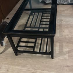 Nice Like New Coffee Table - Glass And Wood