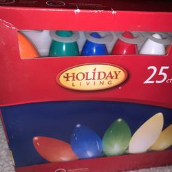 Brand New! Old Fashion Style, 2 ‘Large’ Set Of 2 SETS: Multi-Color, Indoor/Outdoor 25count ‘Holiday Living’ Strand Lights! New In Box! Rare Find! 