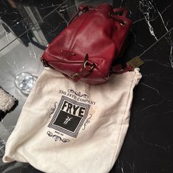 Frye Red Leather  Mini Backpack Purse 