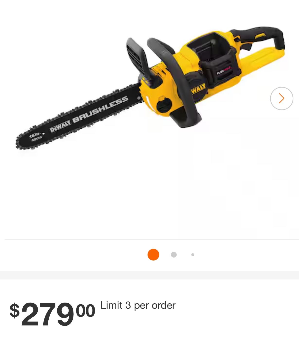 DEWALT FLEXVOLT 60V MAX 16in. Brushless Cordless Battery Powered Chainsaw (Tool Only