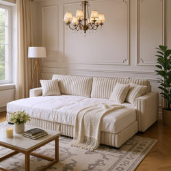 Dallas 122" U‑Shaped Sectional Sleeper Sofa with Double Storage Chaise