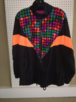 Small vintage 80's windbreaker color block