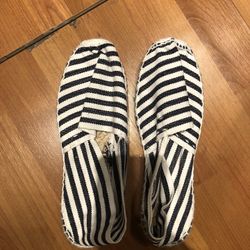 Classic Flat Sailor  Stripes Espadrilles Shoes Size 38