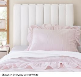 Smart Avalon No Nails Dorm Headboard in Everyday White Velvet