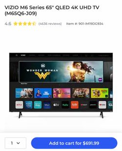 VIZIO M65Q6-J09 65-inch 4K Quantum Color LED Smart TV