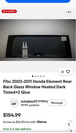 2003-2011 Honda Element Rear Back Glass Window