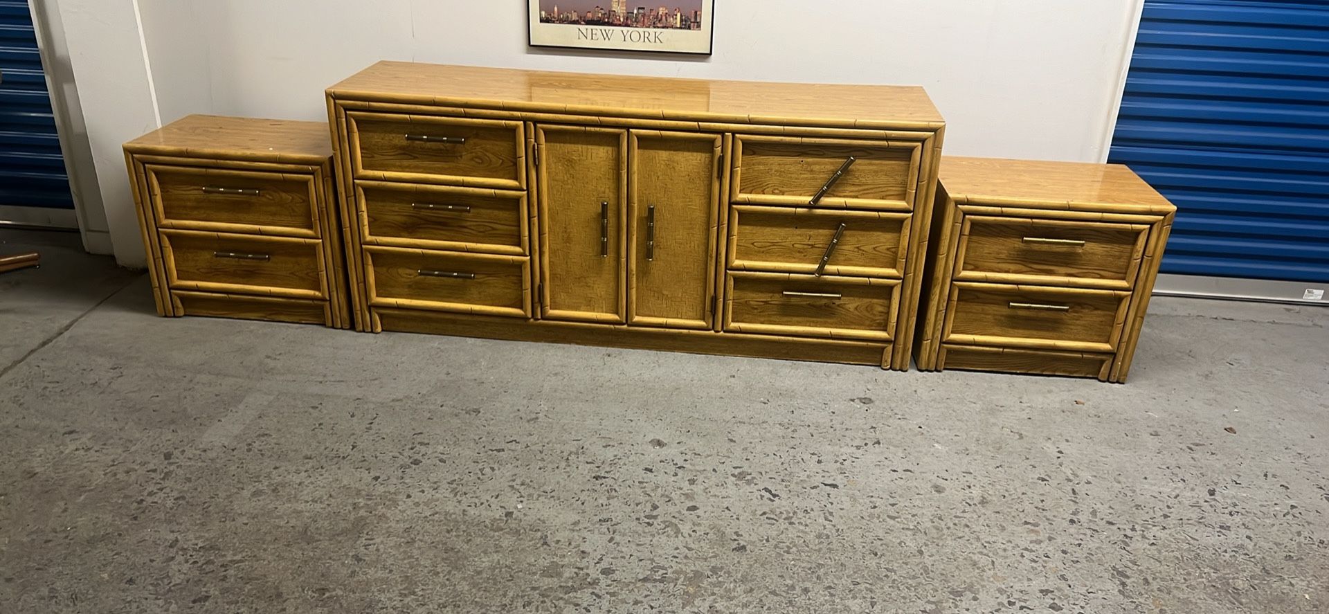 70”wx18”dx31”h Strong, Good Condition Dresser With Two nightstands