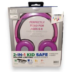 Kid Safe Headphones Ages 6-9 Brand New- Altec