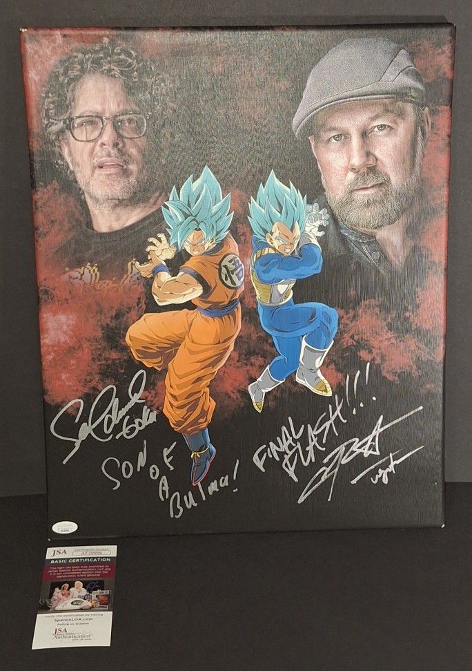 🔥 Sean Schemmel and Chris Sabat autographed 16x20 canvas JSA COA🔥