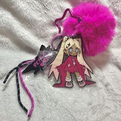 pop mart lil peach riot: loading! series keychain - poppy