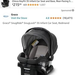 Graco SnugRide Car Seat with Simply Safe Adjust Harness System | Baby Car Seat with Anti Rebound Bar