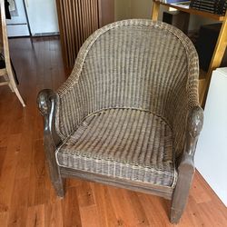 Vintage Swan Arm Wicker Chairs