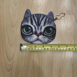 Cat Face Coin Purse Cute Zipper Plush Wallet Small Coin Pouch Cosmetic Bag for Women Kids Gift Bag