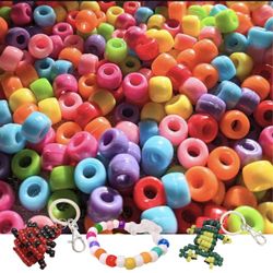 Plastic Pony Beads, Craft Diy Supplies for Kids, 6x9mm, 1 Lb, 1600 Pcs