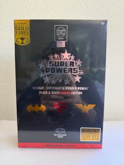 McFarlane Toys DC Super Powers 3-Pack Black & White Accent Limited Edition – New Unopened