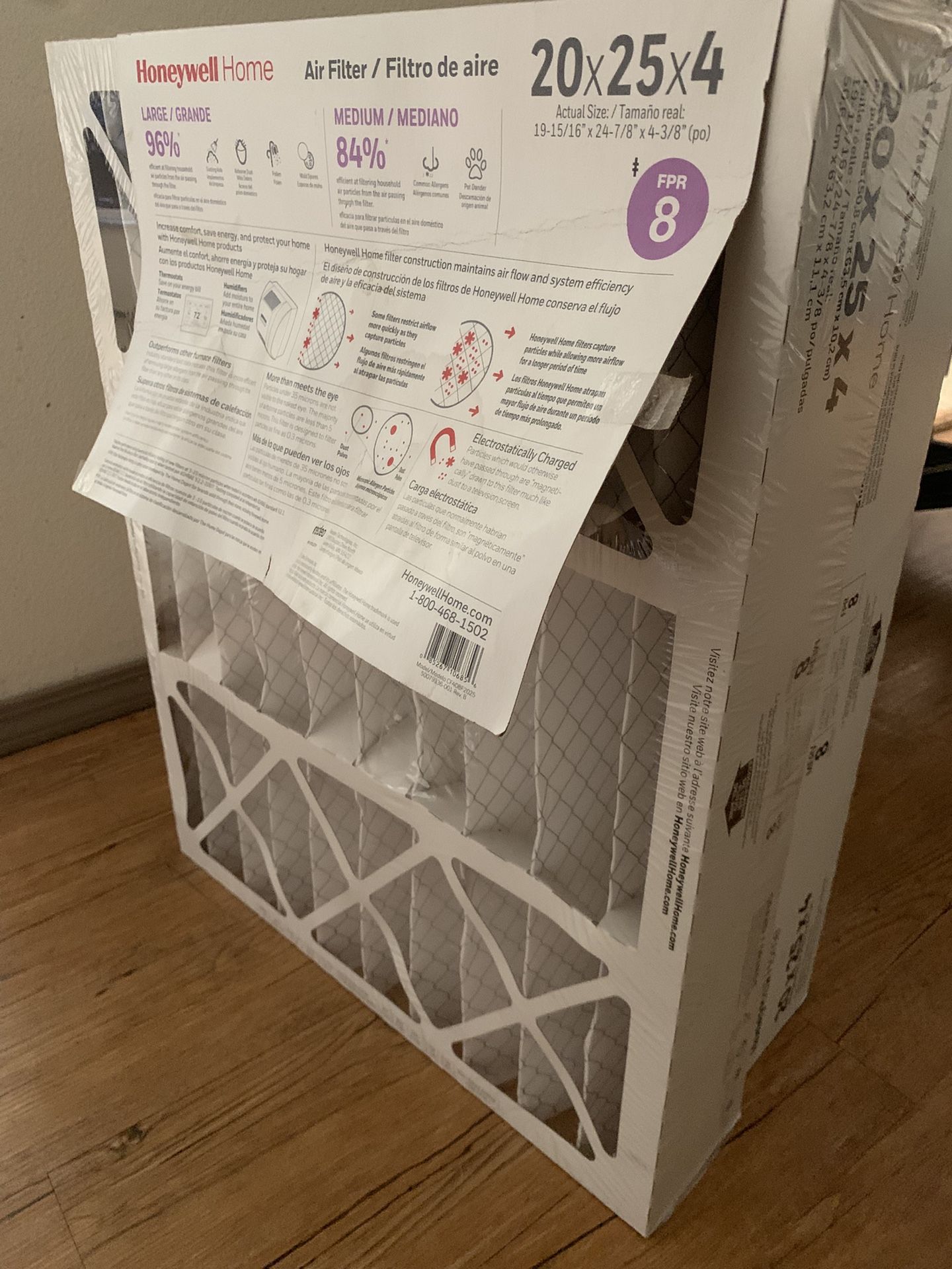 Honeywell Home Air Filter 20x25x4 FPR 8