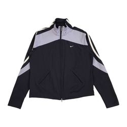 VINTAGE NIKE WINDBREAKER LARGE L 12-14 WOMENS PURPLE TRACK JACKET SWOOSH ZIP UP