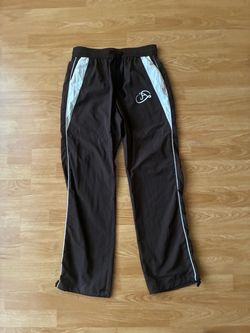 Black Athletic Track Pants with White Panels