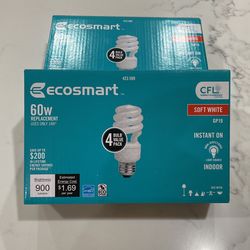 New 60w GP19 CFL Bulbs Soft White (2pack)