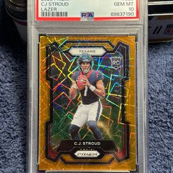 CJ Stroud Orange Laser RC PSA 10