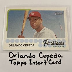 Orlando Cepeda St. Louis Cardinals Hall of Fame 1st Baseman Topps Short Print Insert Card. 