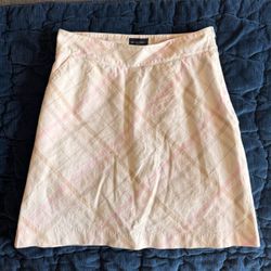 Burberry women’s pink plaid midi skirt