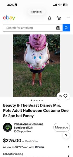 Disney Mrs. Potts Adult Halloween Costume 2-Piece