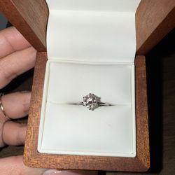Moissanite Round Engagement Ring 