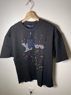 Louis Vuitton LV Rhinestone Logo Paint Splatter T-Shirt Black size M/L